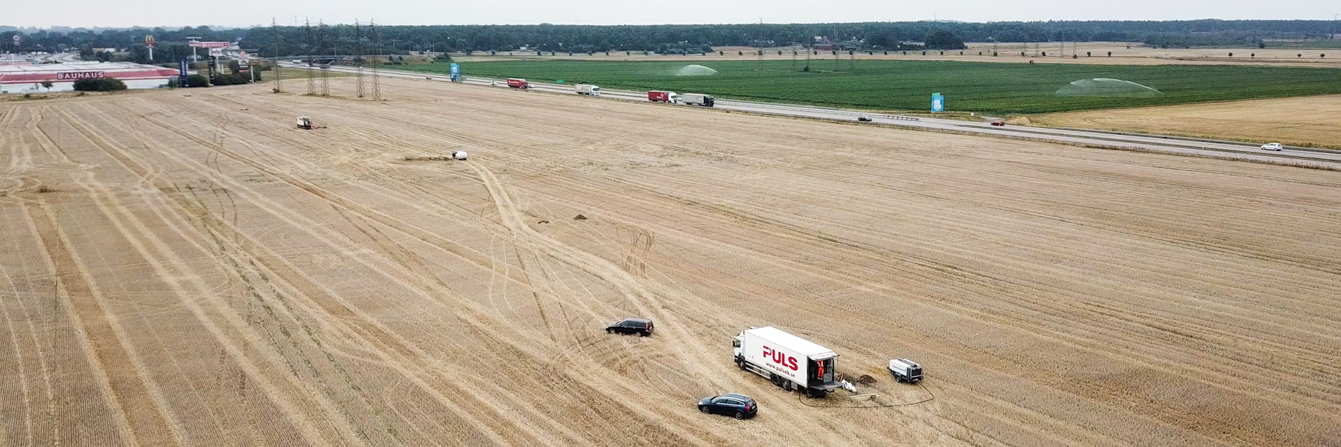 Drone Lorry On Field
